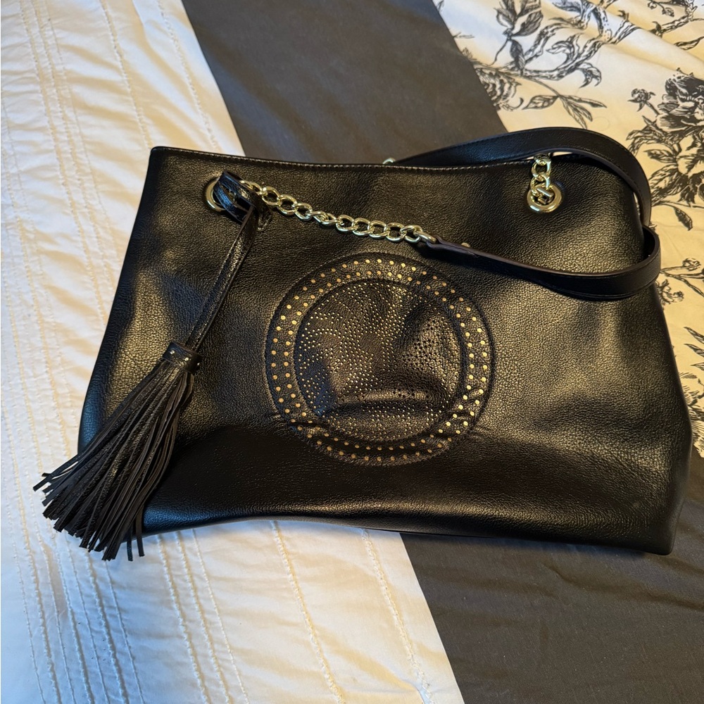 Anne Klein Black and Gold Shoulder Bag